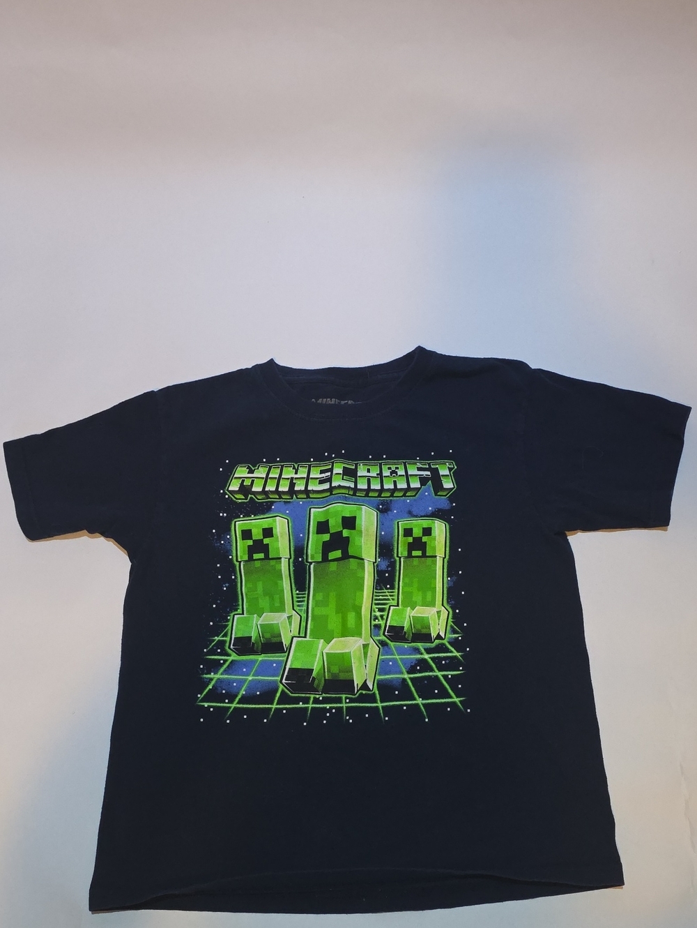 Minecraft Boys' Black Short-Sleeve Creeper Graphic Tee